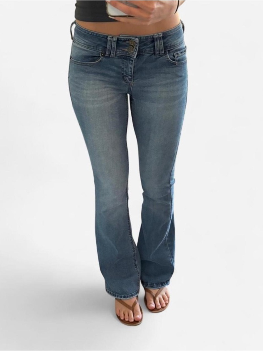 Garage Low Rise Bootcut Jeans - Blue